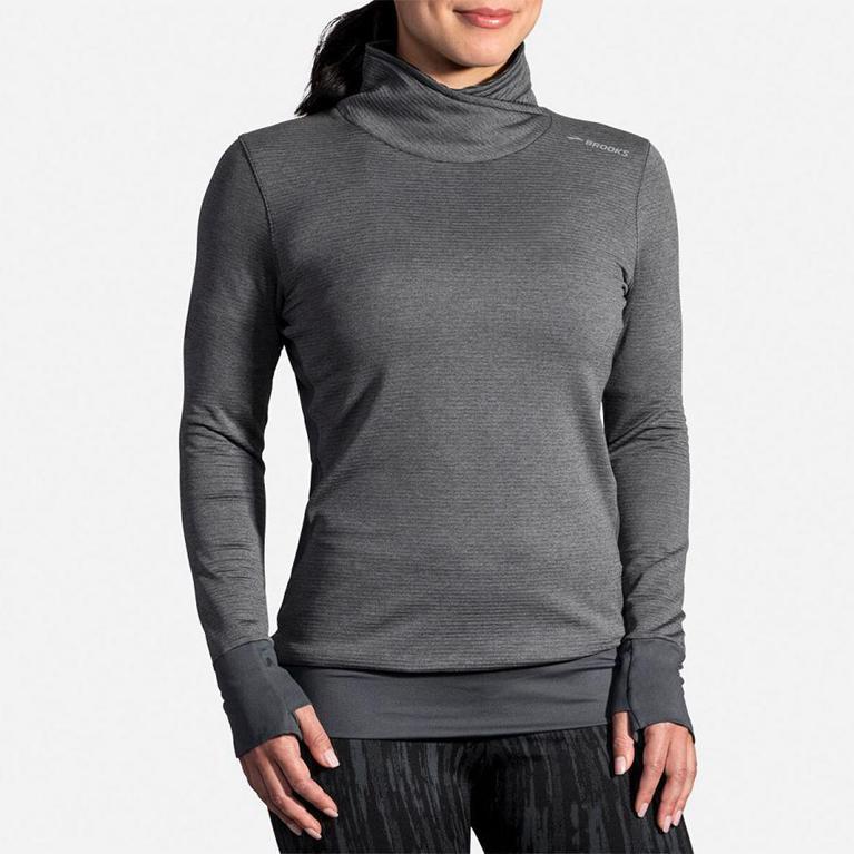 Brooks Notch Thermal - Womens Long Sleeve Running Shirt - Grey (24593VPRM)